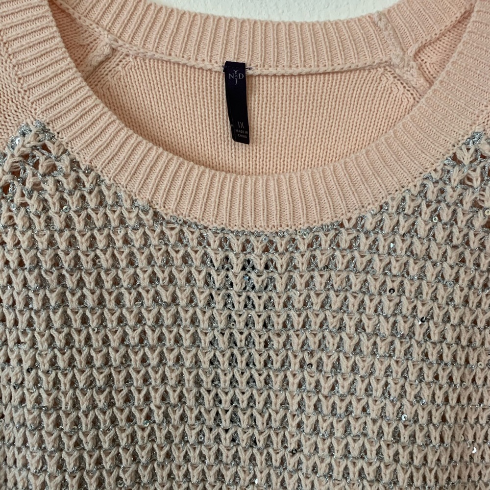 NYDJ Pixie Pink & Silver Shimmer Sweater-Plus Size - Picture 5 of 9